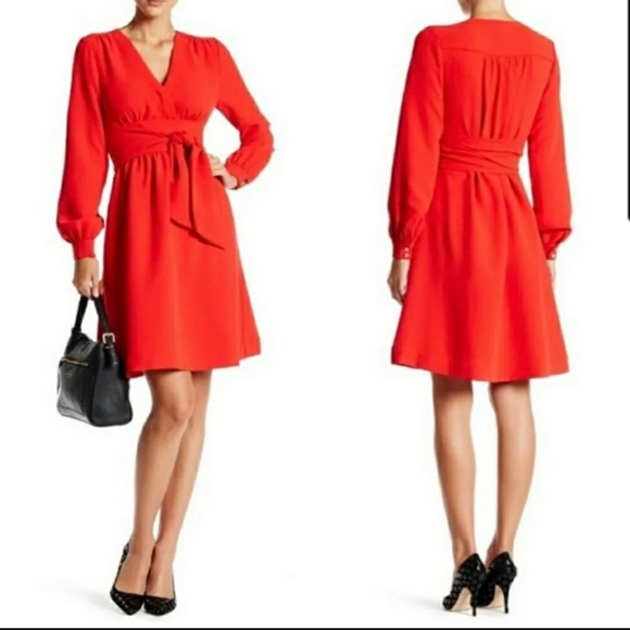 Kate Spade BNWOT Tie Waist Cocktail and Holiday dress. Lollipop Red color - Picture 7 of 12